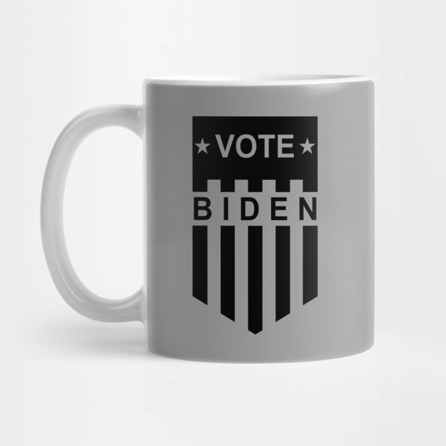 Vote Biden American Flag Shield - White and Black by drunkparrotgraphics